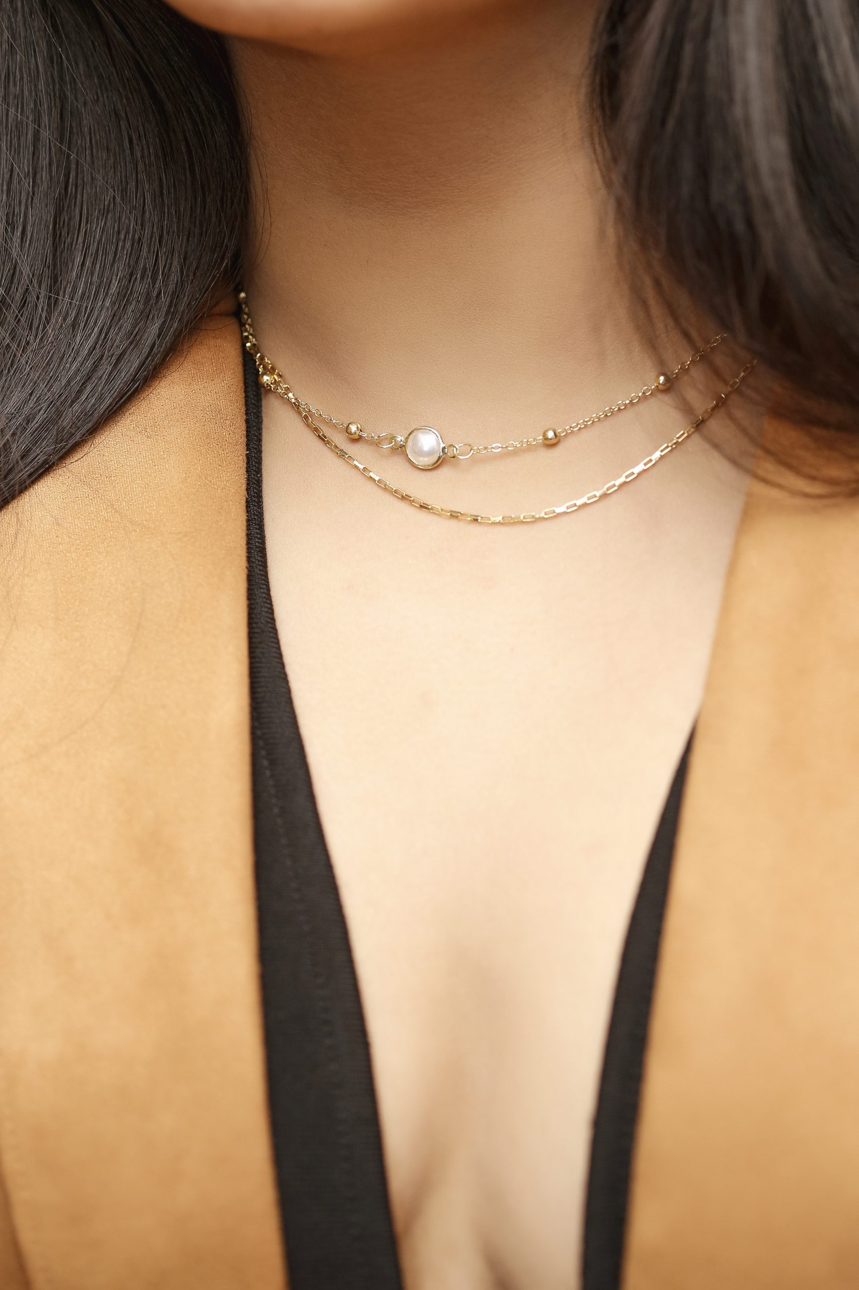 DOUBLE LAYER PEARL CHOKER – Accessories Nepal